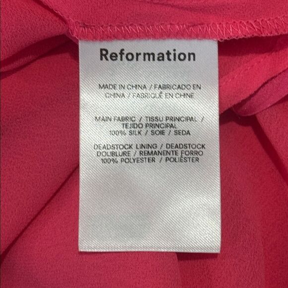 NWT Reformation Johanna Dress Silk Pink Large - Picture 12 of 13